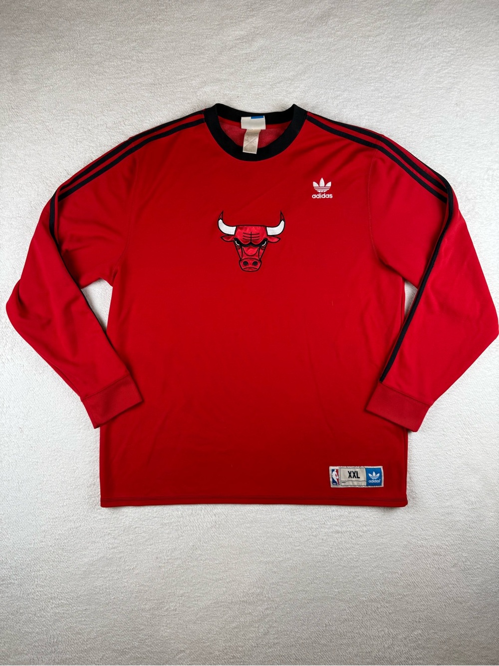 Vintage 90s Adidas Chicago Bulls Championship Long Sleeve Sweatshirt Mens 2XL
